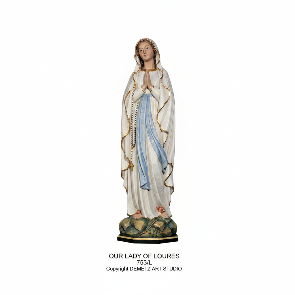 Wood Carved Statue of Our Lady of Lourdes by Demetz (753L)