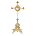 H-200-332 Ornate Altar Crucifix with Purple Stones