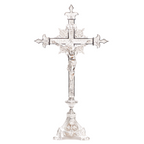 H-135ACSHS Silver Plated Altar Crucifix, SHORT