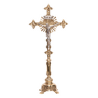 H-108B-SS Brass Stem Altar Crucifix
