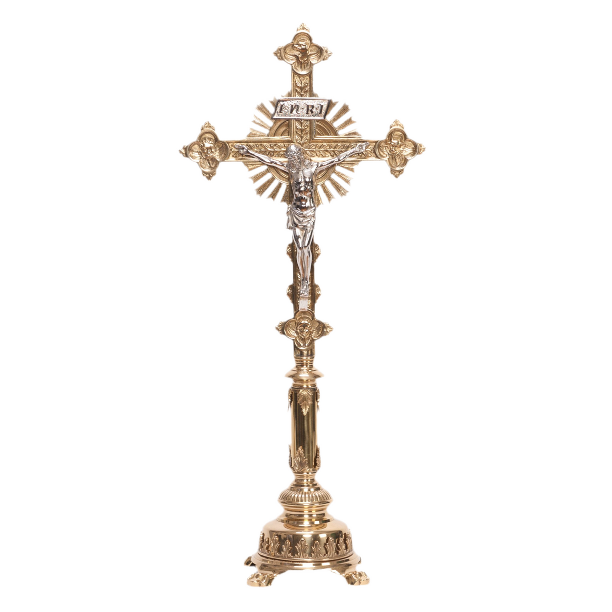 H-108B-SS Brass Stem Altar Crucifix