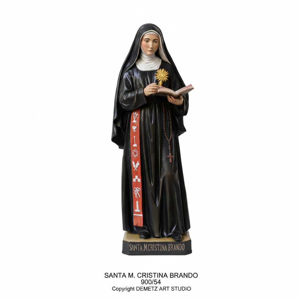 Wood Carved Statue of St. Mary Cristina Brando by Demetz (900/54)
