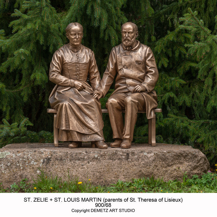 Statue of St. Zelie and St. Louis Martin by Demetz (900/68)