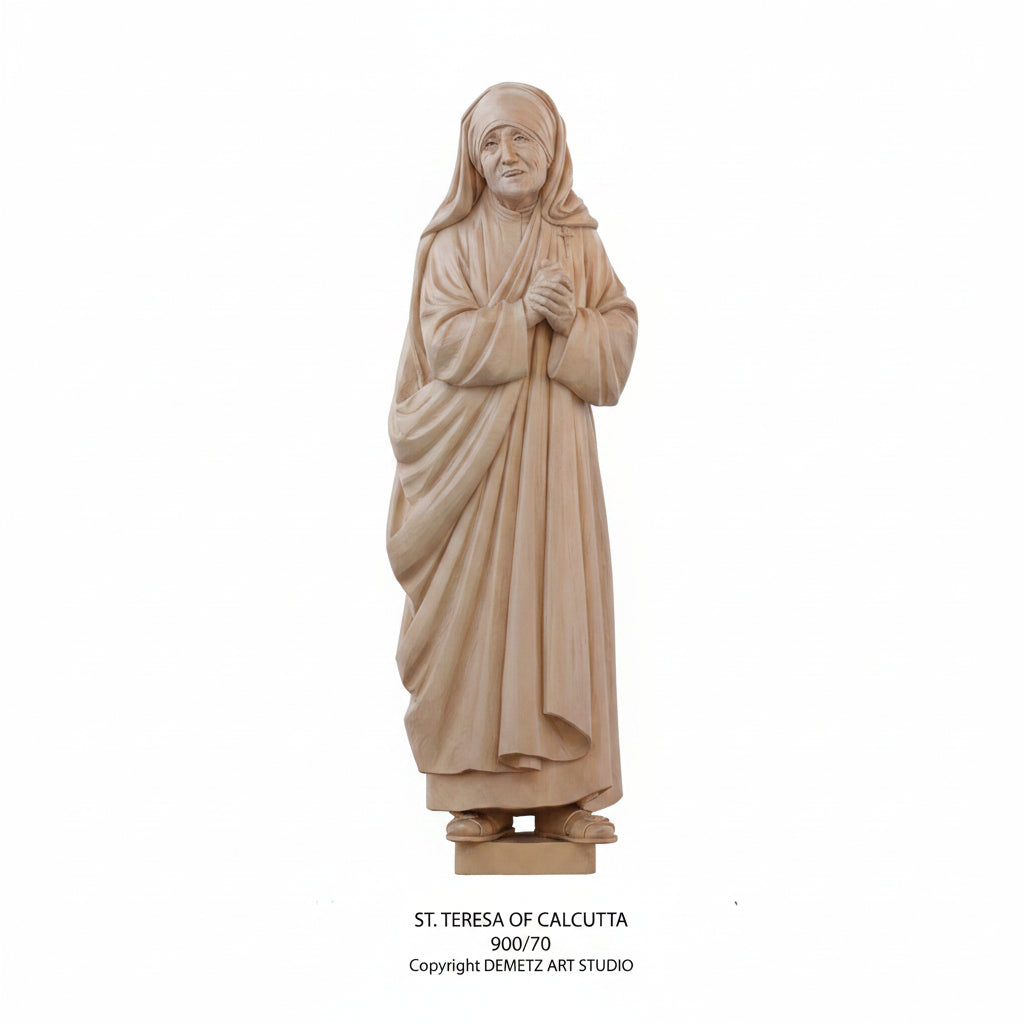 Wood Carved Statue of St. Teresa of Calcutta by Demetz (900/70)