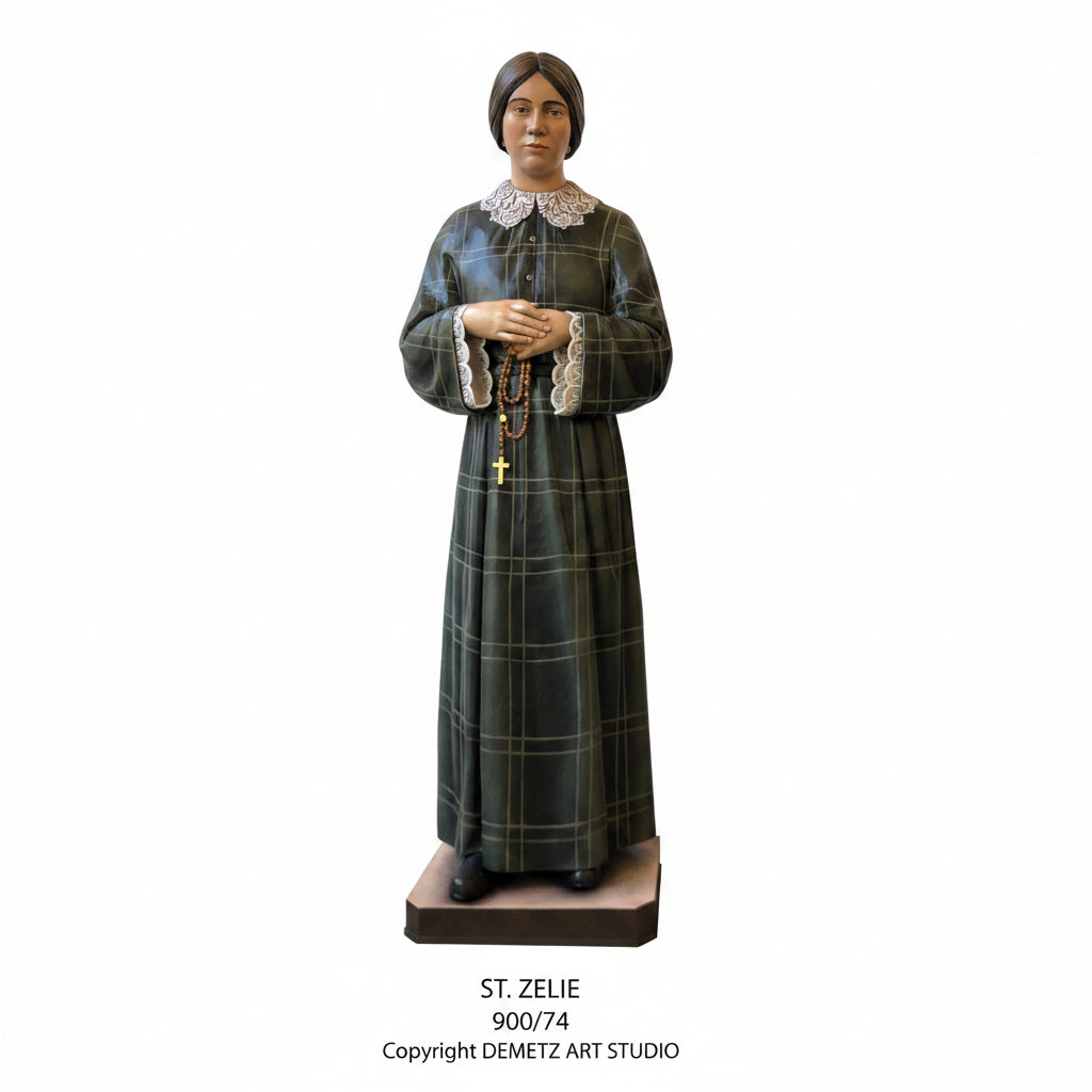 Wood Carved Statue of St. Zelie Martin by Demetz (900/74)