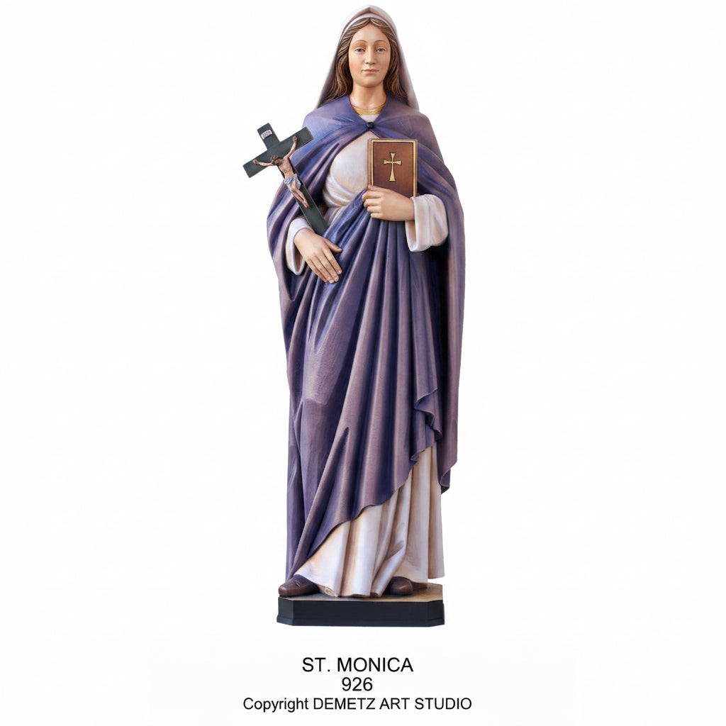 Wood Carved Statue of St. Monica by Demetz (926)