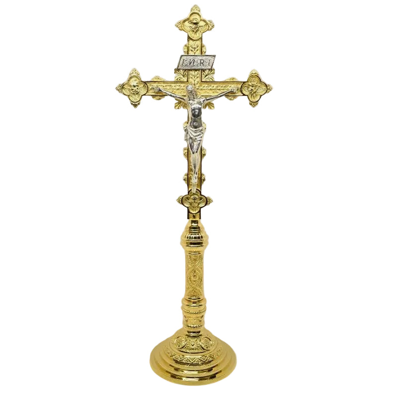H-98ACG Gold Plated Altar Crucifix