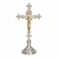 H-98ACSHS Short Silver Plated Altar Crucifix