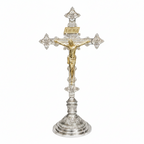 H-98ACSHS Short Silver Plated Altar Crucifix