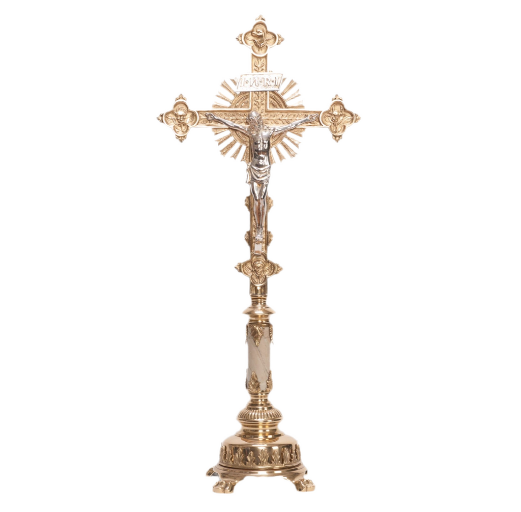 H-108B-MS Marble Stem Altar Crucifix
