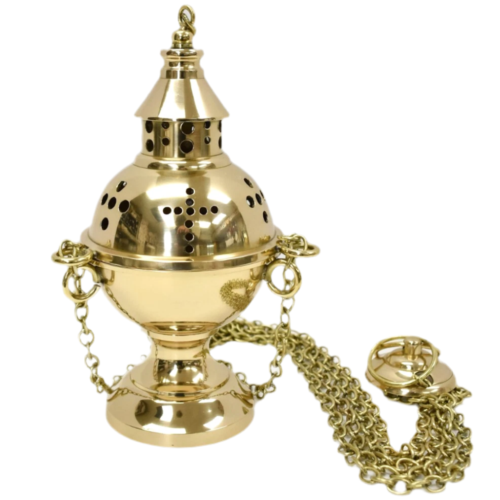 H-431 Triple Chain Brass Censer