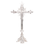H-135ACSHS Silver Plated Altar Crucifix, SHORT