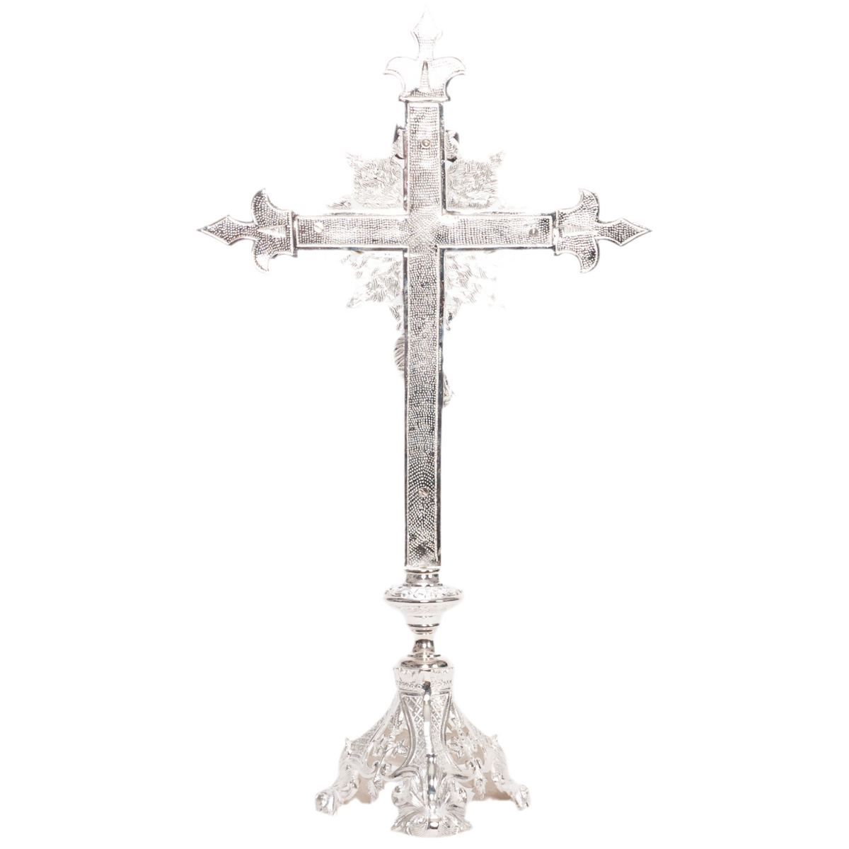 H-135ACSHS Silver Plated Altar Crucifix, SHORT