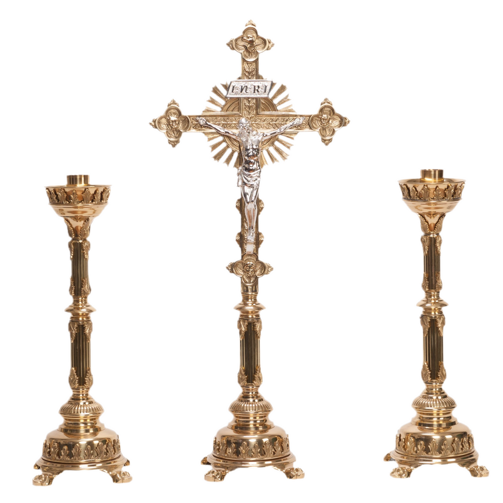 H-108B-FS Fluted Stem Altar Crucifix