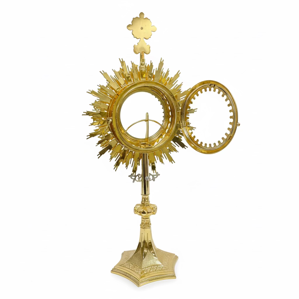 H-210LHS Large Host Monstrance with Luna, Silver Accents