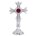 H-103S Silver Plated Cross Reliquary