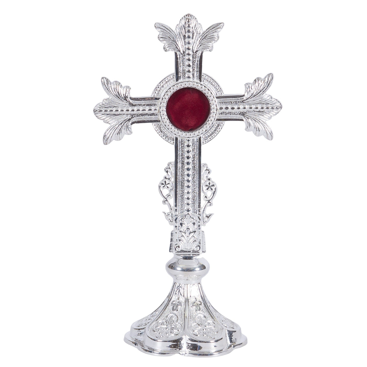 H-103S Silver Plated Cross Reliquary
