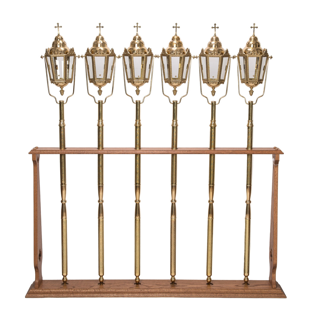 H-130L Large Oak Wood Stand