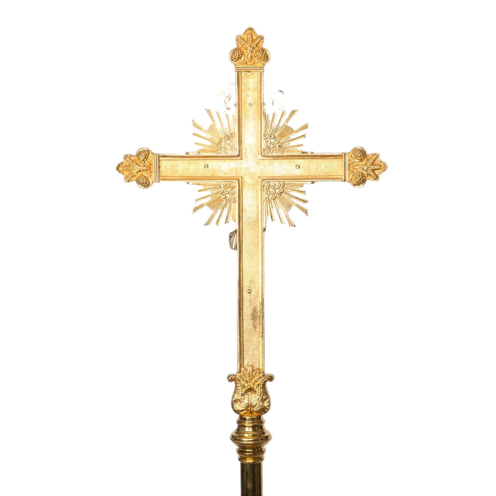 H-140G Gold Plated Processional Crucifix