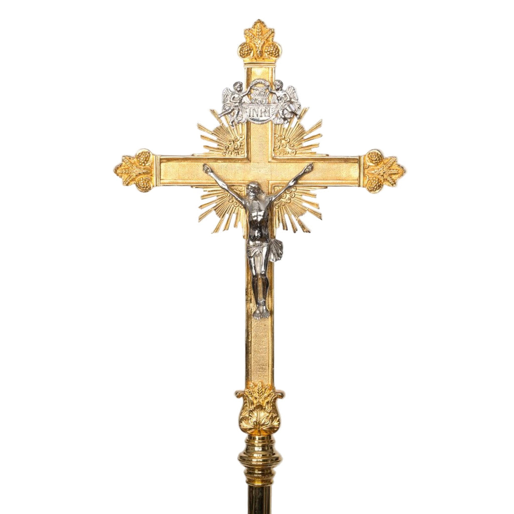H-140G Gold Plated Processional Crucifix