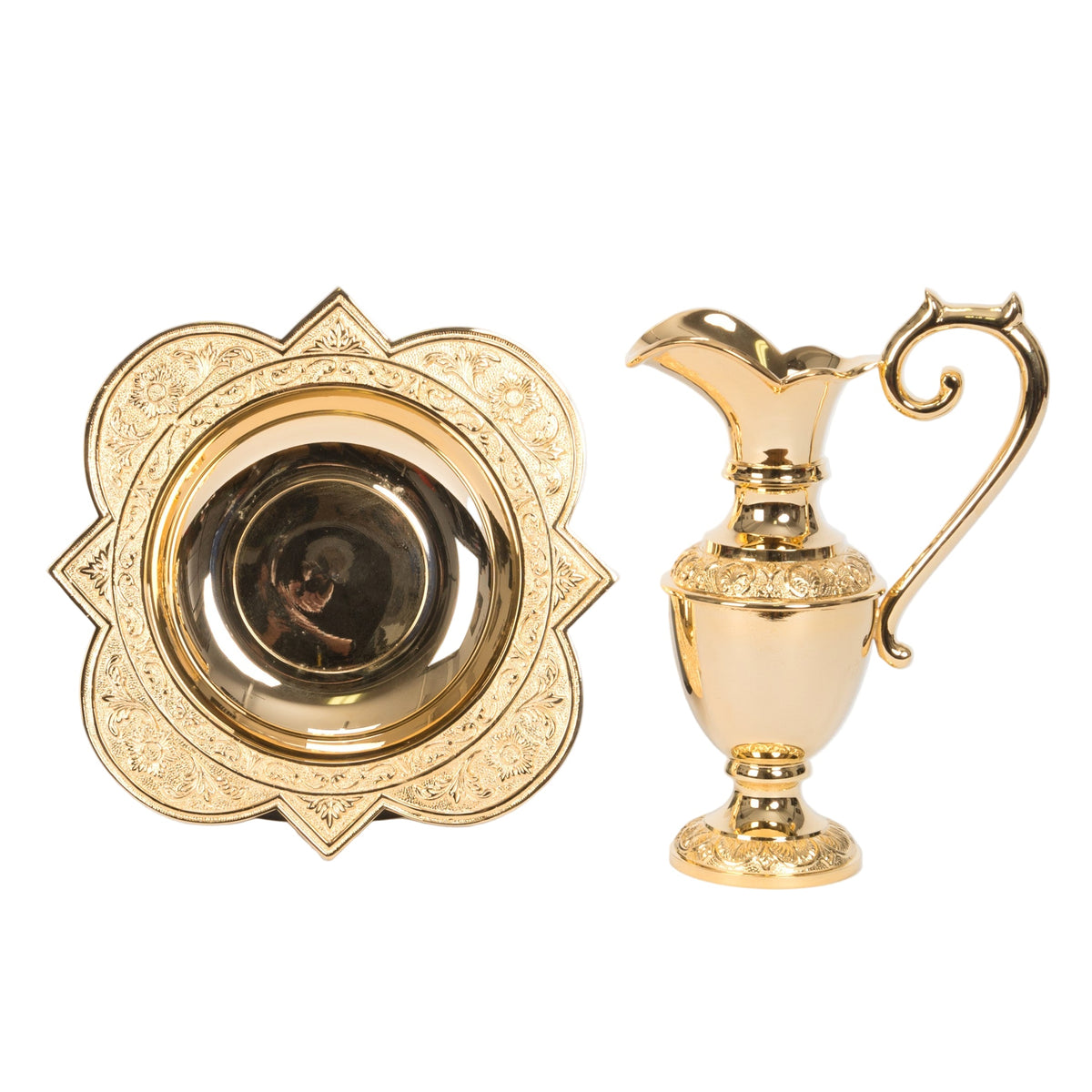 H-158G Gold Plated Ewer and Basin, Lavabo Set