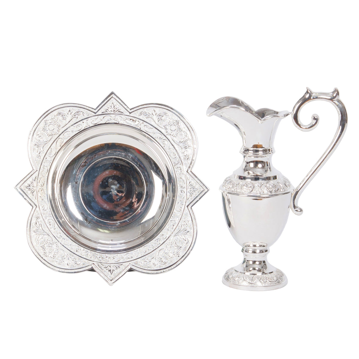 H-158N Silver Ewer and Basin, Lavabo Set