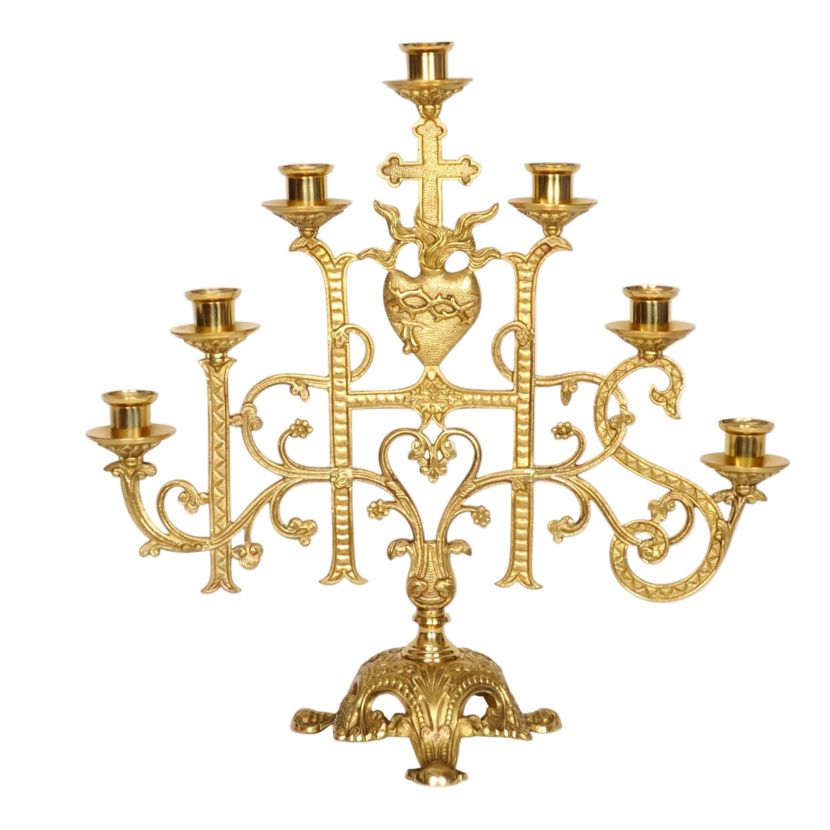 H-170 7 Light Sacred Heart Candelabra