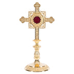H-171G Gold Plated Cross Reliquary
