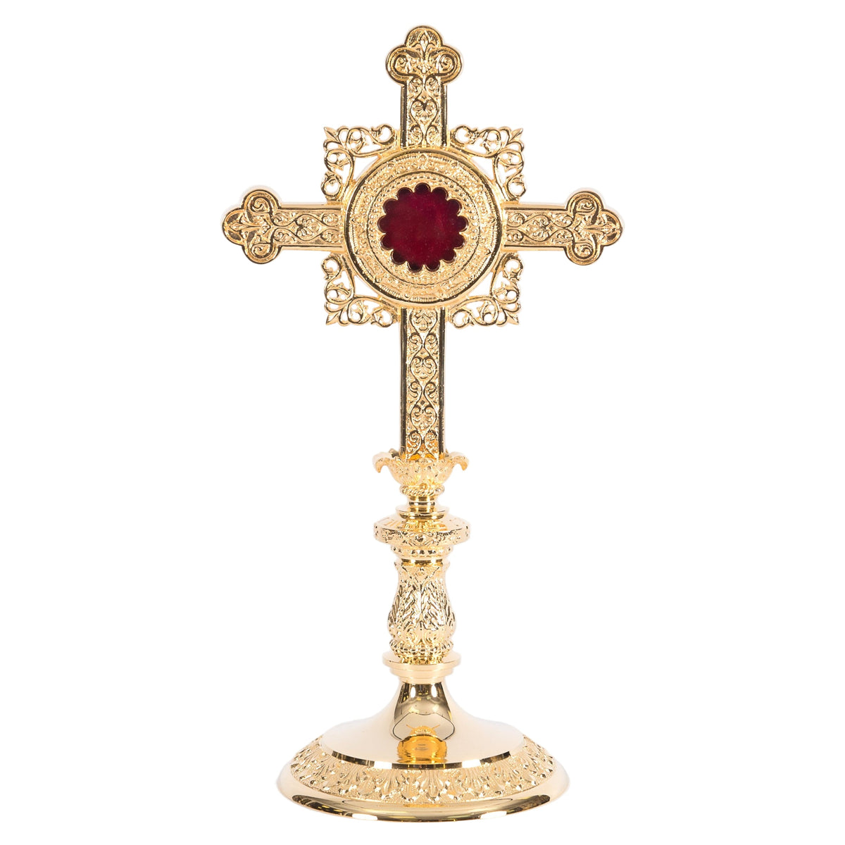 H-171G Gold Plated Cross Reliquary