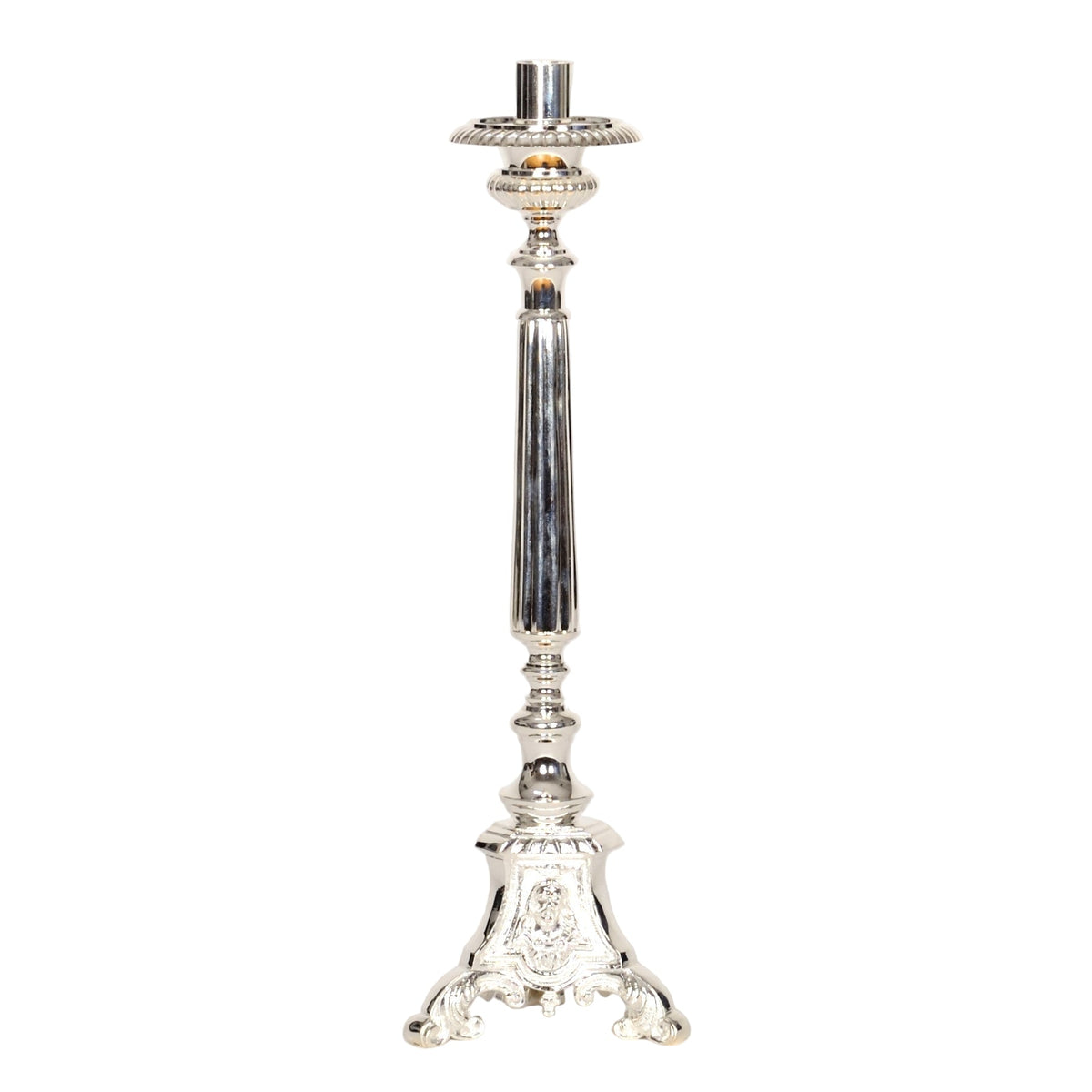 H-175S Silver Plated Holy Family Candlestick