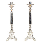 H-175S Silver Plated Holy Family Candlestick