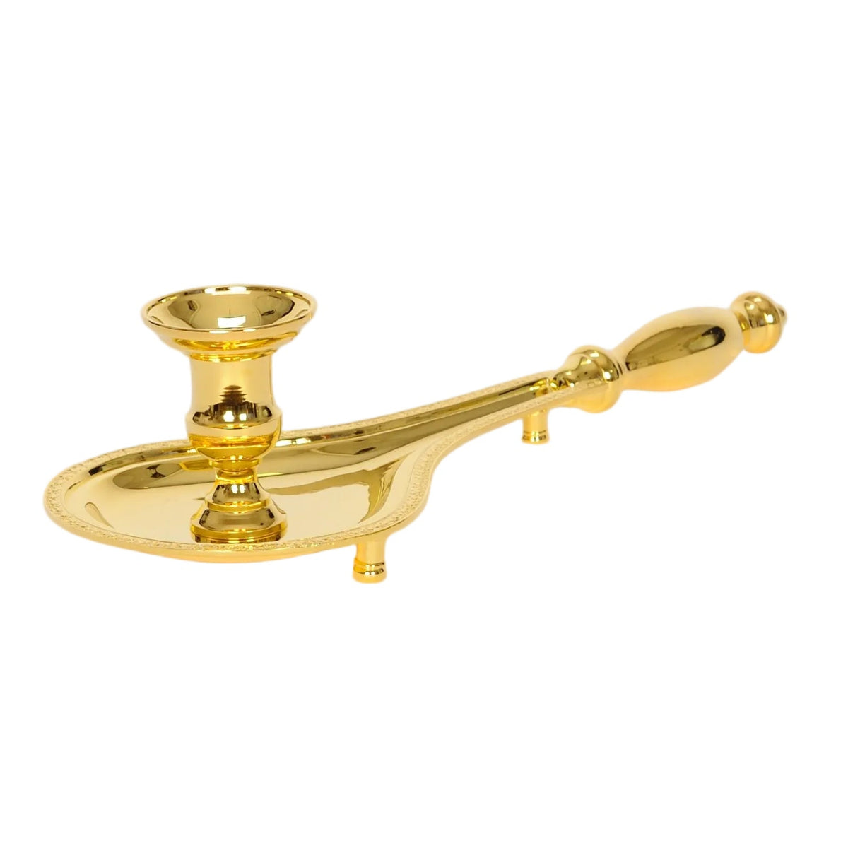 H-206G Gold Plated Bishop Bugia Candleholder
