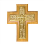 H-215B Byzantine Wall Crucifix on Wood Backplate
