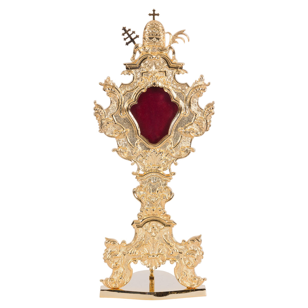 H-218G Gold Plated Pontifical Reliquary