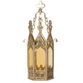 H-247 Large Gothic Hanging Brass Light Fixture