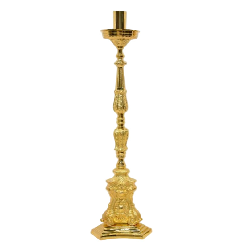 H-394G Gold Plated Altar Candlestick