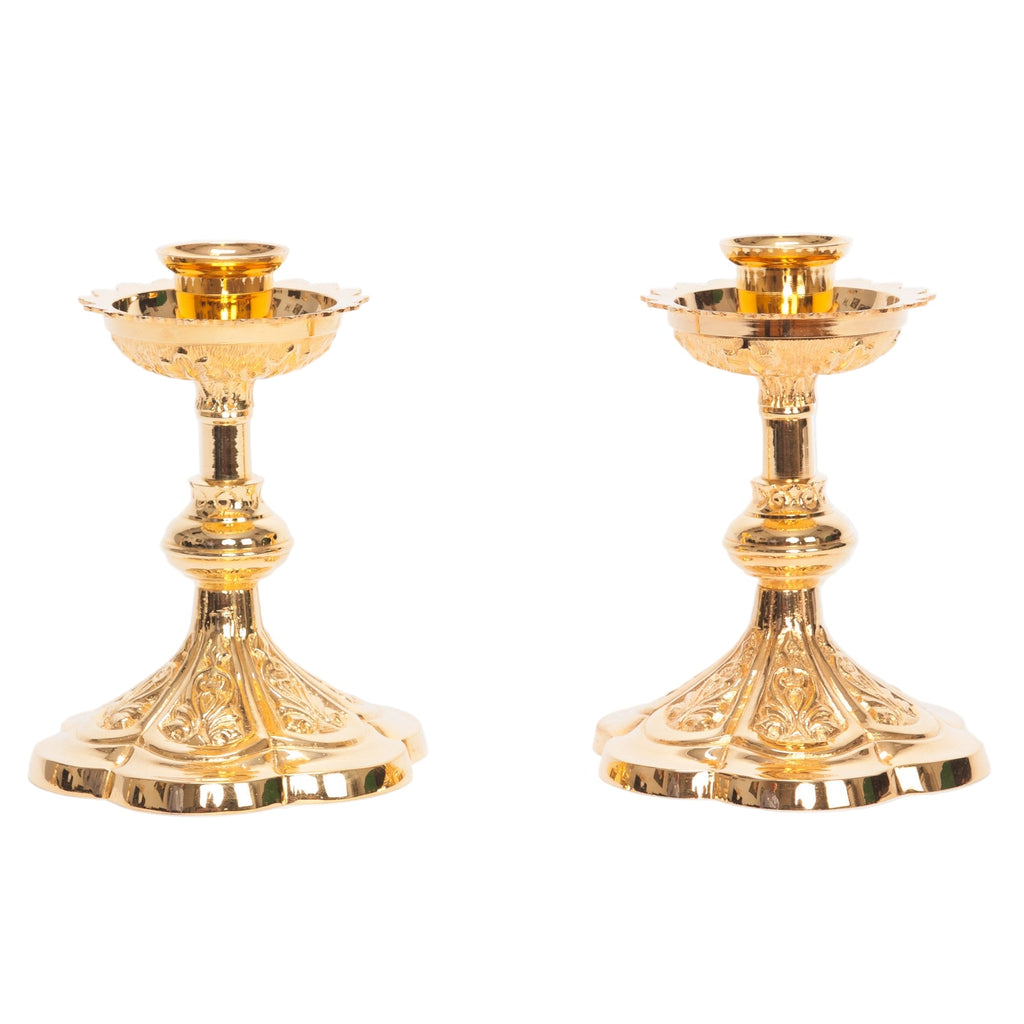 H-44BG Small Gold Plated Altar Candlestick