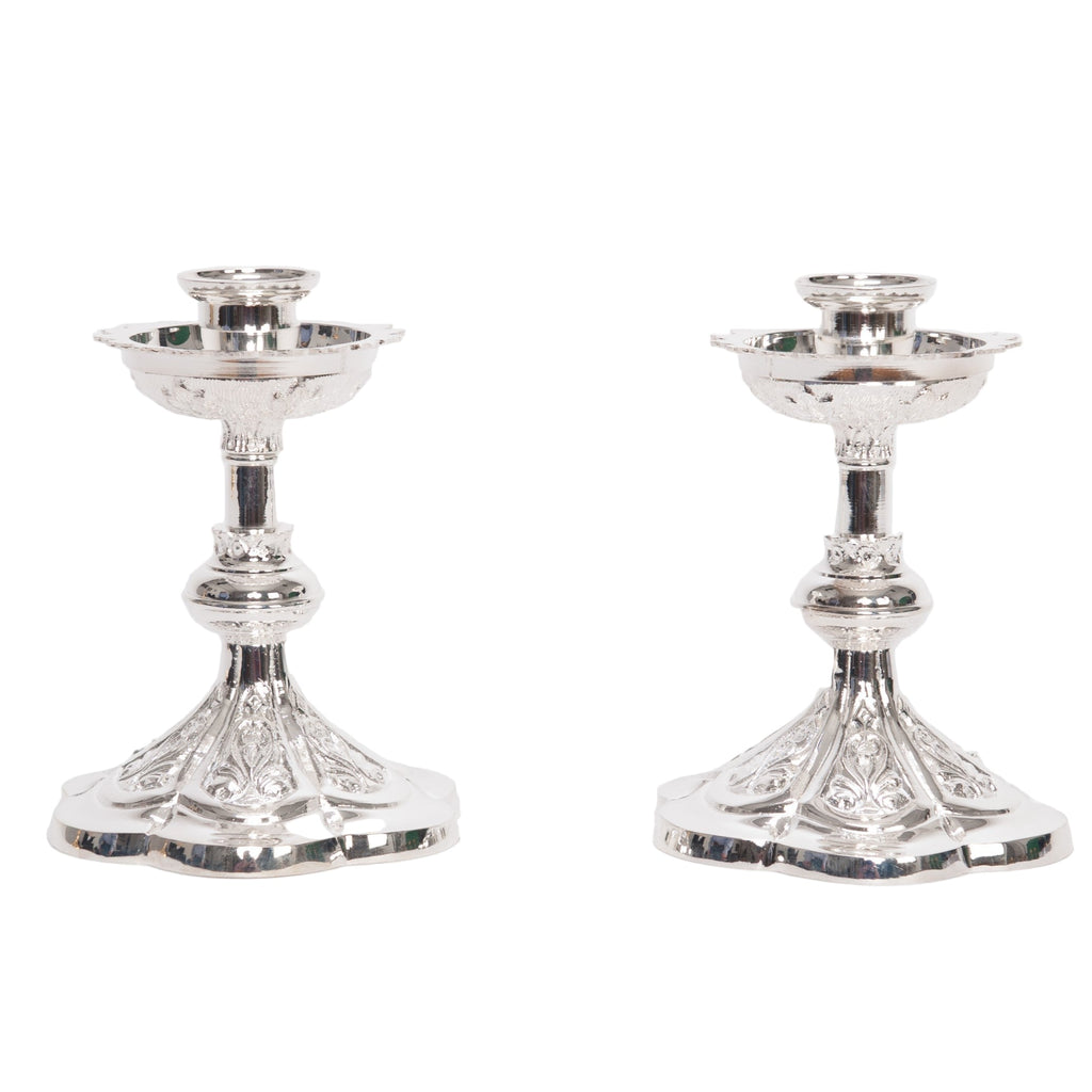H-44BS Small Silver Plated Altar Candlestick