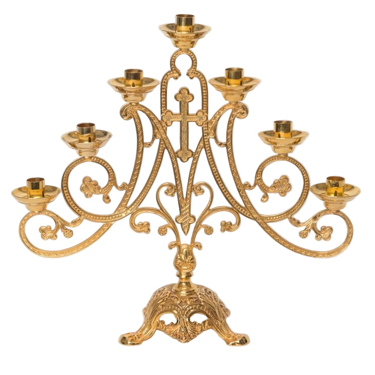 H-77G Gold Plated 7 Light Candelabra