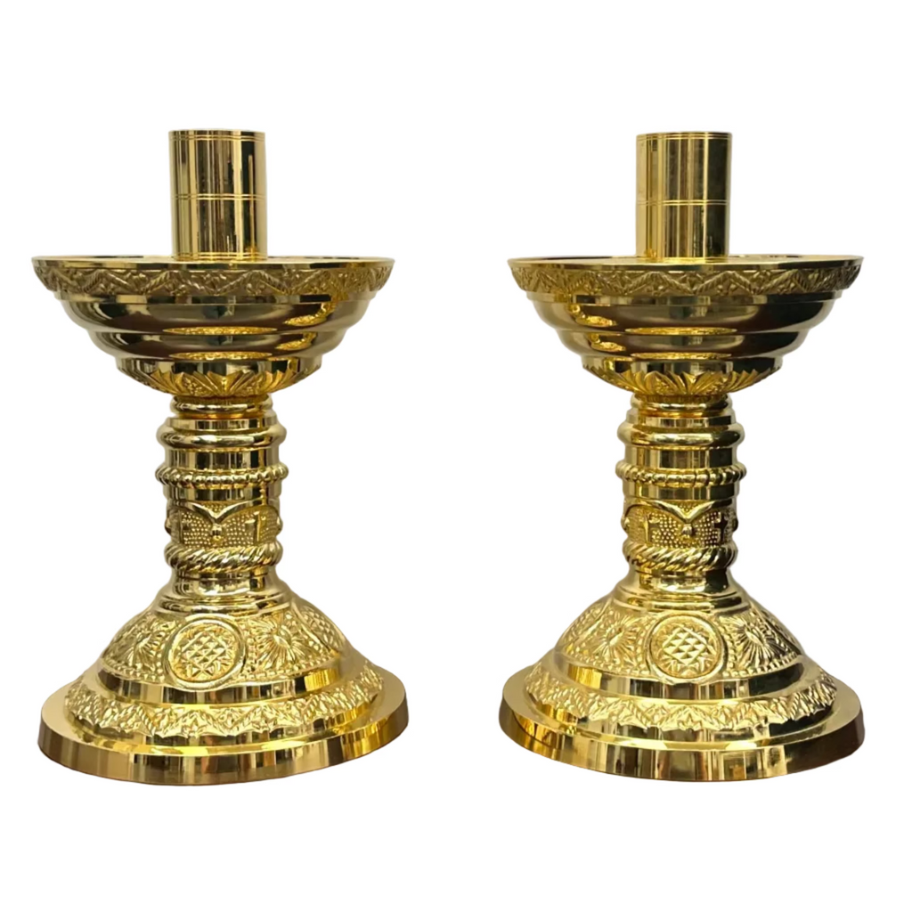 H-98G-8.5 Gold Plated Candlestick