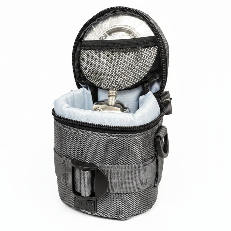 H-403S Silver Plated Baroque Travel Chalice, Paten and Case Set