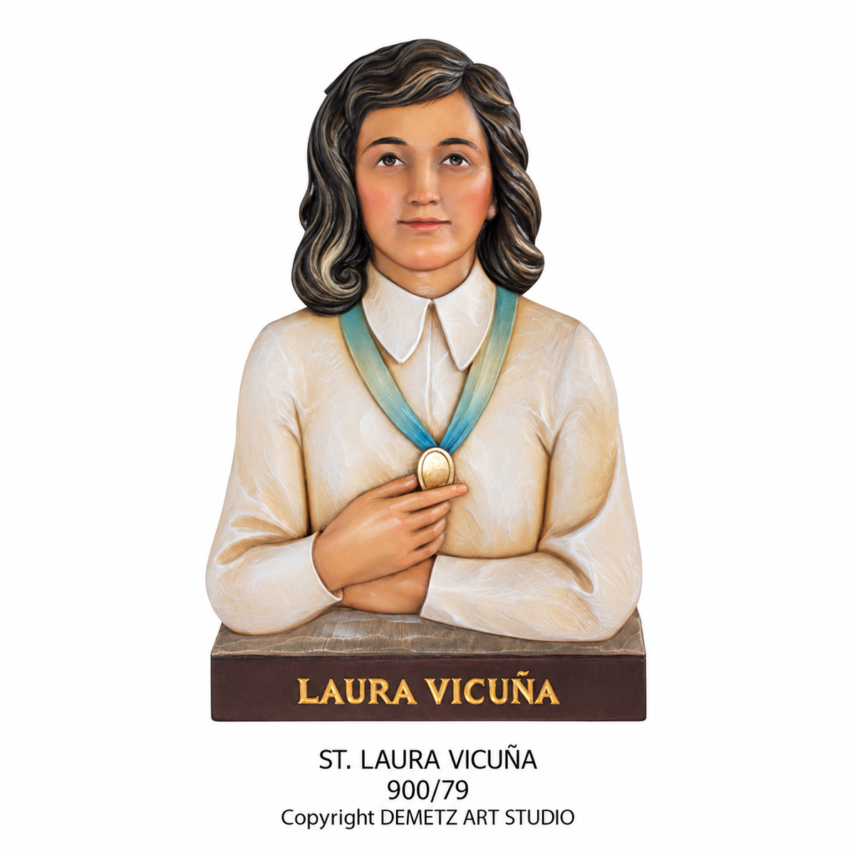 Statue of St. Laura Vicuna - Bust by Demetz (900/79)
