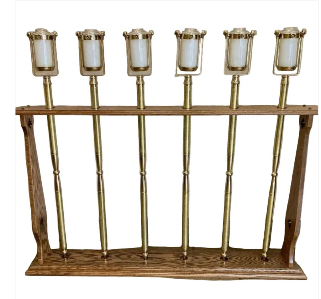 H-311S Set of 6 Small Torches with Wood Stand Fynders Keepers