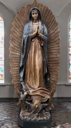 72" Our Lady of Gradalupe Bronze Statue