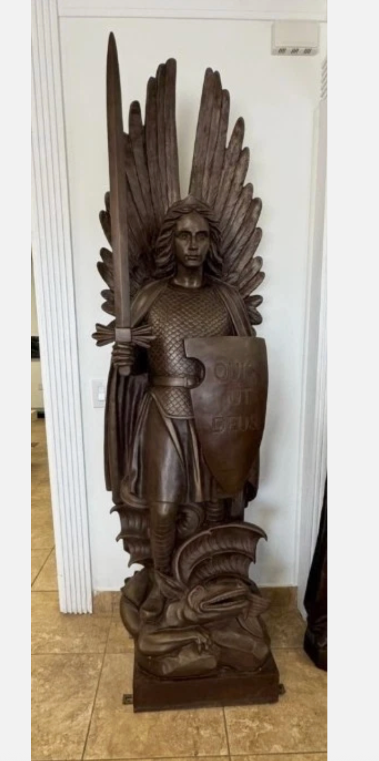 Set of Bronze Angels St Michael and St Gabriel in Bronze 93"