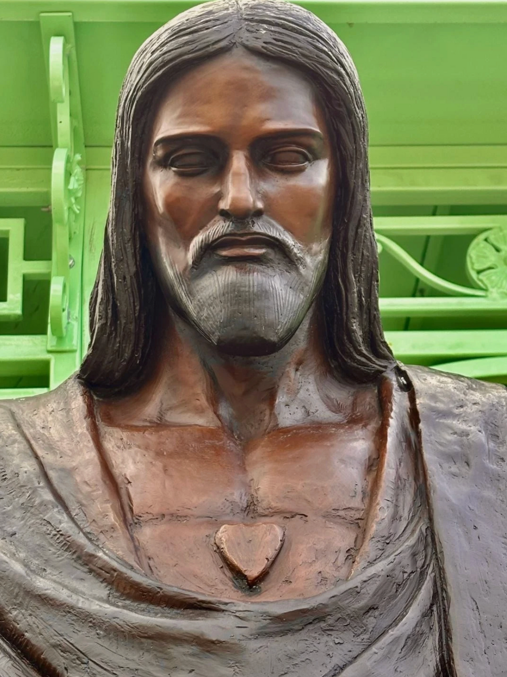 Welcoming Christ w/ Marble base, alternate angle