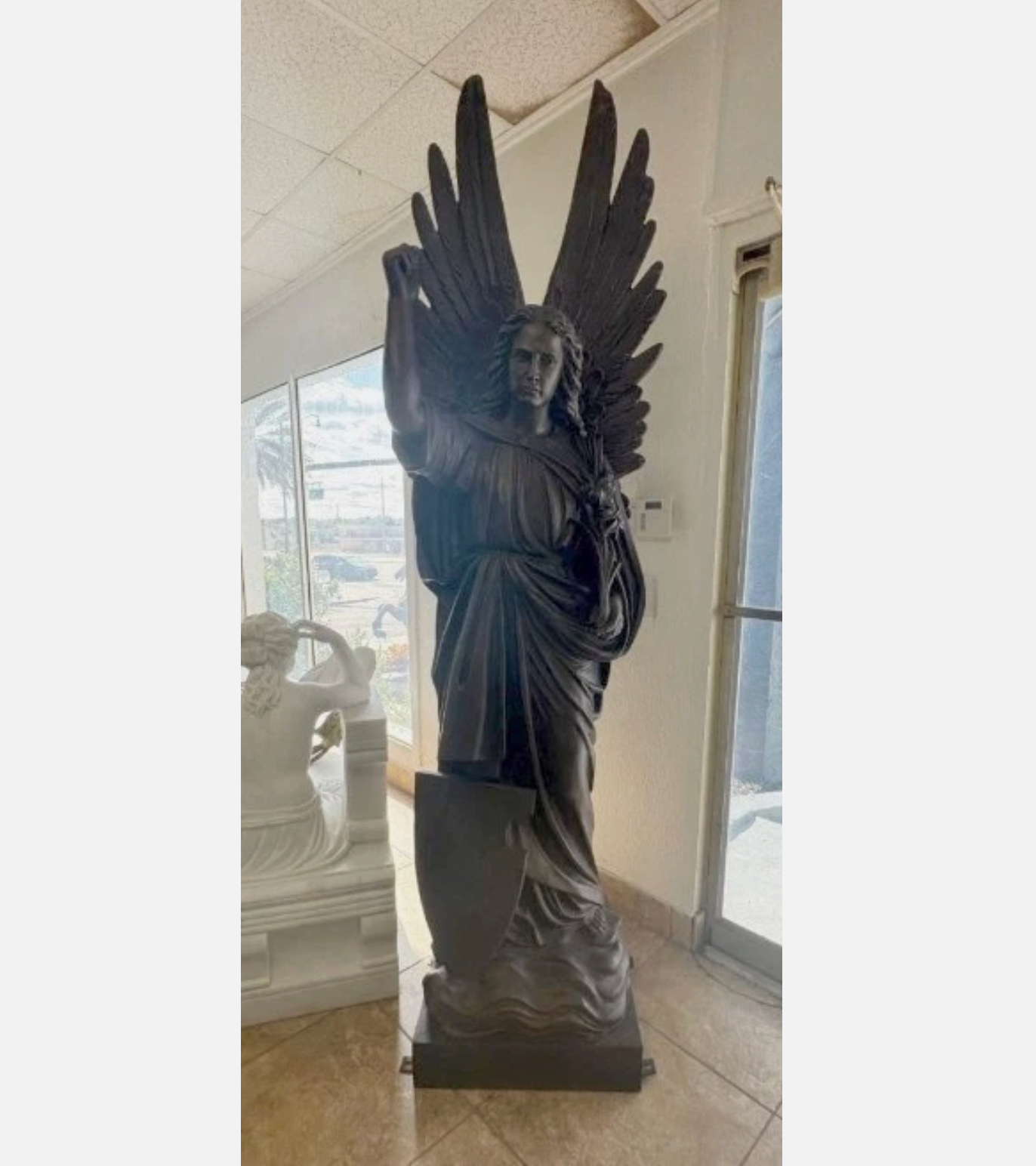 Set of Bronze Angels St Michael and St Gabriel in Bronze 93"