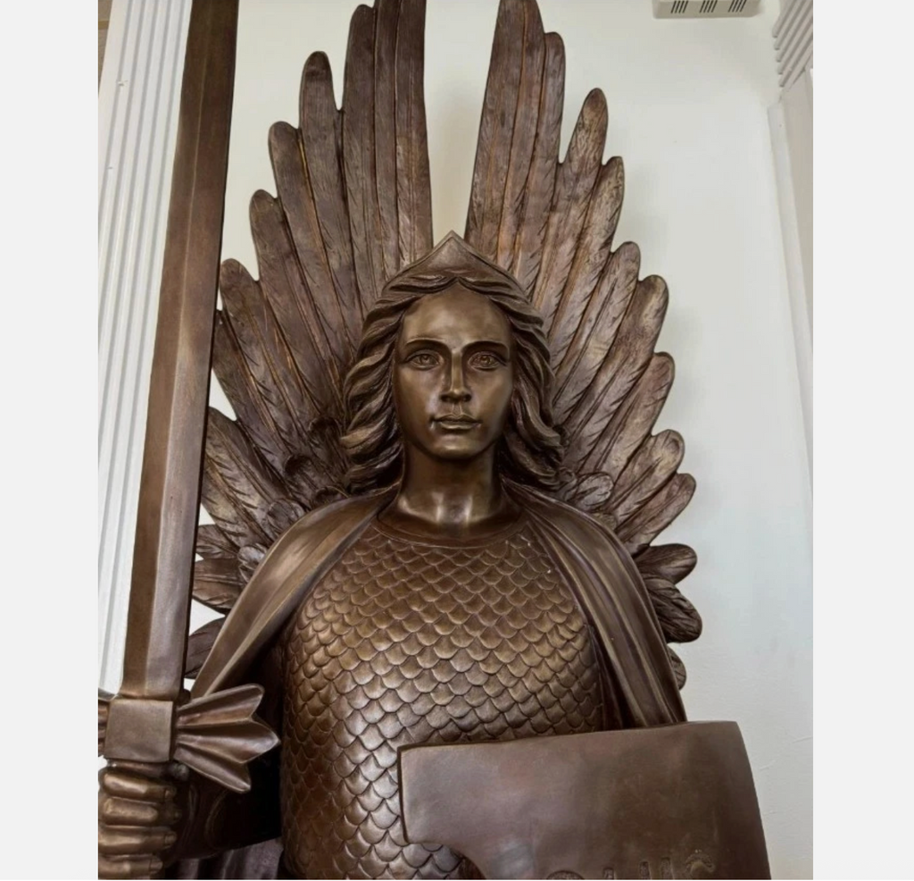 Set of Bronze Angels St Michael and St Gabriel in Bronze 93", view 7