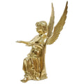 Large Cast Brass Kneeling Angel Figure