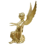 Large Cast Brass Kneeling Angel Figure